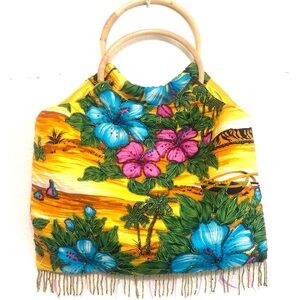 Floral Yellow and Blue Women's Bag